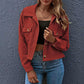 Collared Neck Button Front Jacket