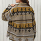 Geometric Collared Drop Shoulder Jacket