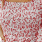 Smocked Floral Square Neck Balloon Sleeve Dress