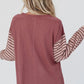 Round Neck Color Block Dropped Shoulder T-Shirt