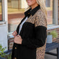 Leopard Collared Button Down Jacket