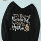 Letter Graphic Striped Long Sleeve T-Shirt