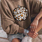 Round Neck Dropped Shoulder Pumpkin Graphic Sweatshirt