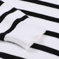 Striped Decorative Button Mock Neck Sweater
