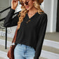V-Neck Long Sleeve Blouse