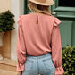 Ruffled Round Neck Long Sleeve Top
