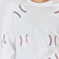 Sequin Ball Round Neck Dropped Shoulder Sweatshirt