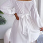 Tied Square Neck Balloon Sleeve Dress