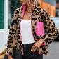 Leopard Zip-Up Dropped Shoulder Jacket