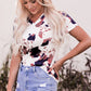 Tie-Dye V-Neck Short Sleeve Tee Shirt
