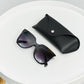 Square Metal-Plastic Hybrid Temple Sunglasses