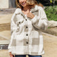 Plaid Button Up Collared Neck Jacket