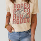 Letter Graphic Cuffed Tee Shirt