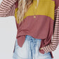 Round Neck Color Block Dropped Shoulder T-Shirt