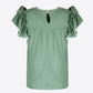 Pleated Detail Flutter Sleeve Blouse