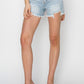 RISEN High Waist Frayed Detail Denim Shorts