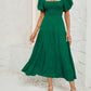 Smocked Square Neck Puff Sleeve Dress