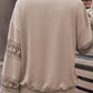 Crochet Long Sleeve Drop Shoulder Blouse