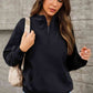 Half Zip Drop Shoulder Sweatshirt and Pocket