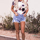 Tie-Dye V-Neck Short Sleeve Tee Shirt