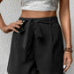 Tie Belt Lace Trim Shorts