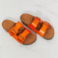 MMShoes Feeling Alive Double Banded Slide Sandals in Orange