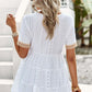 Contrast Short Sleeve Tiered Blouse