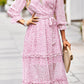 Leopard Surplice Tie Belt Slit Dress