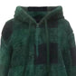 Plaid Half Zip Drawstring Hoodie