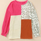 Leopard Patchwork Long Sleeve Top