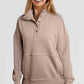 Half Sanp Drop Shoulder Long Sleeve Sweatshirt
