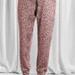 Full Size Leopard Drawstring Pocketed Pants