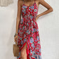 Bohemian Decorative Button Spaghetti Strap Dress