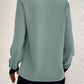 Contrast Trim V-Neck Long Sleeve Blouse