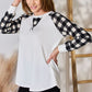 Hailey & Co Full Size Plaid Raglan Sleeve Round Neck Blouse