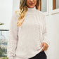 Cable-Knit Turtle Neck Long Sleeve Sweater