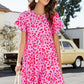 Leopard Short Flounce Sleeve Tiered Dress