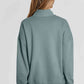 Half Sanp Drop Shoulder Long Sleeve Sweatshirt