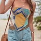 Printed Tie Back Pointed Hem Top