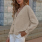 V-Neck Button-Down Dropped Shoulder Cardigan