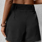 Tie Belt Lace Trim Shorts
