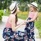 Women Striped Floral Sleeveless Dress