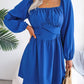 Tied Square Neck Balloon Sleeve Dress