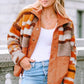 Fuzzy Contrast Snap Down Long Sleeve Jacket