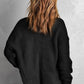 Waffle-Knit Open Front Dropped Shoulder Sweater