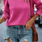 Texture Round Neck Long Sleeve Sweatshirt