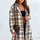 Plaid Longline Jacket with Pockets