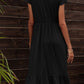 Round Neck Ruffle Hem Pocket Dress