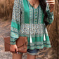 Tassel Tie Long Sleeve Peplum Blouse