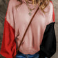 Contrast Round Neck Dropped Shoulder Sweater